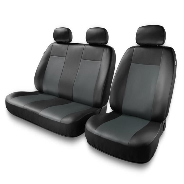 (BC-G) Noir Gris - Housses de sieges universelles compatibles avec CITROEN BERLINGO VAN I II III PU0456