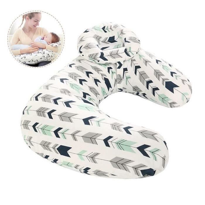 MOGOI Coussin d'allaitement multifonction pour bébé, flèche verte, coton, 56 * 37cm HH13242
