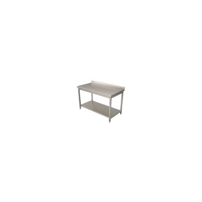 Table inox adossée 600