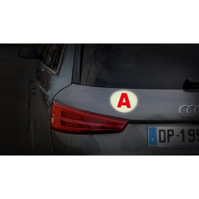 Color Pop® Disque ''A'' MAGNETIQUE – PVC – Réfléchissant = visibilité jour et nuit - Adhère sur carrosserie métal – Diamètre 15 cm