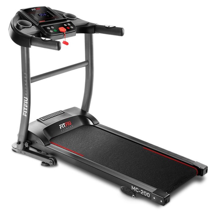Tapis de course MC-200 pliable 14km/h, surface 40x110cm, 12 programmes d'entraînement, poids max. 90kg, 1500W - FITFIU Fitness
