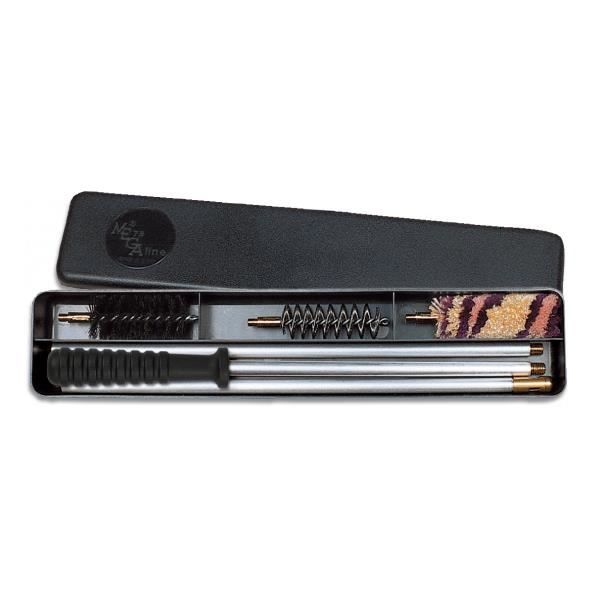 Kit de nettoyage Megaline pour fusils de chasse de calibre 12 3 pièces avec baguette en aluminium et mango en bois 23002.