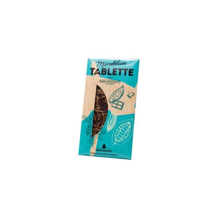 Micronutris Insectes comestibles - Tablette chocolat noir et Ténébrions (vers de farine)