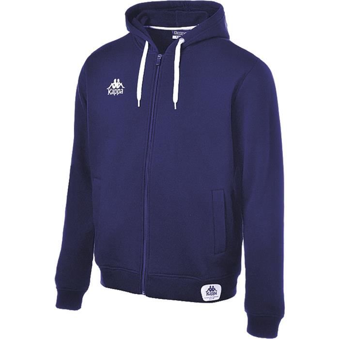 KAPPA Sweat Authentic Tano Zippé - Homme - Bleu marine