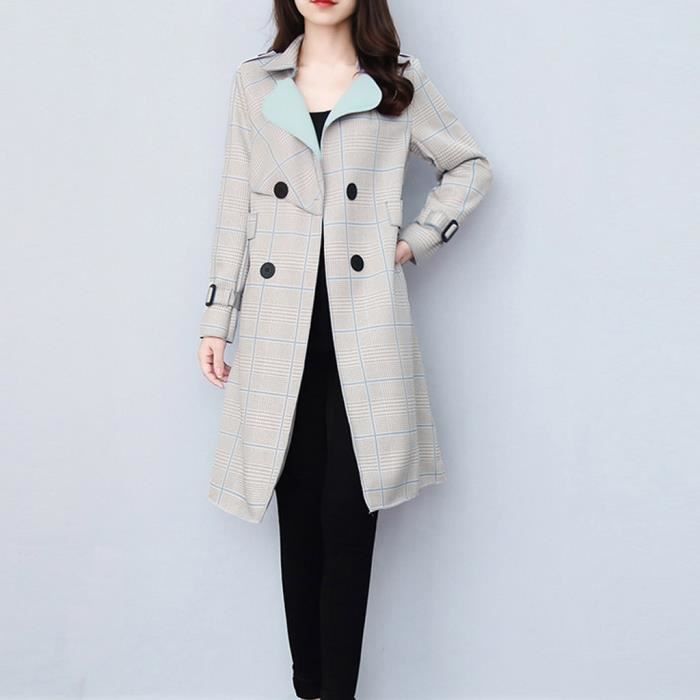 Femme moyen long trench manteau tempérament manteau pop manteau