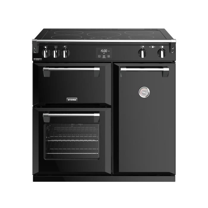 Stoves Richmond S900 EI DeLuxe, Range cooker, Noir, Rotatif, En haut devant, Électronique, Plaque avec zone à induction