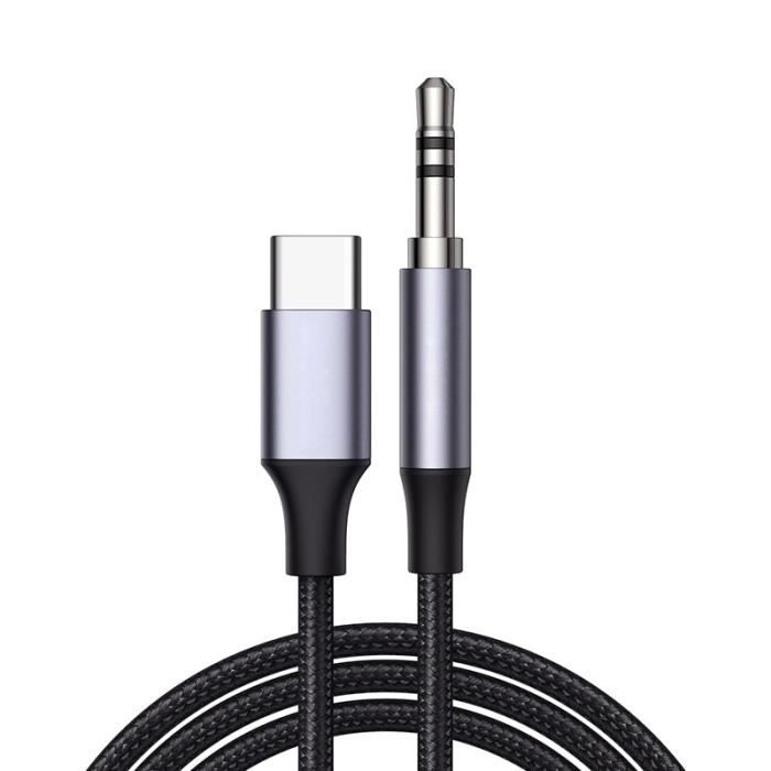 Black-50CM -Câble Audio USB type c vers 3.5mm,pour Samsung S20 S10,câble auxiliaire pour écouteurs de voiture,ligne 3.5,Jack