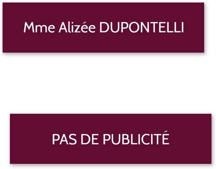 Plaque Boîte Aux Lettres Numéro Format Decayeux 100x25mm