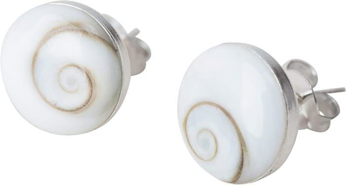 Boucles D'oreilles Pendantes Argent Massif Oeil Sainte Lucie Et Corail (Vintage France)