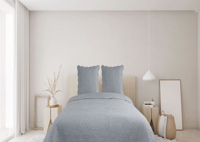 Autrefois Dessus de lit Boutis Coton 230 * 250 cm + 2 taies 65 * 65 cm