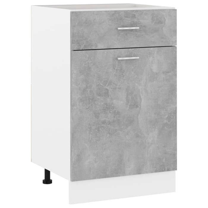 CLOUD NEW* Meuble bas de Cuisine - SMG - Armoire de plancher à tiroir Gris béton Bois d’ingénierie 2258 Kg 226103
