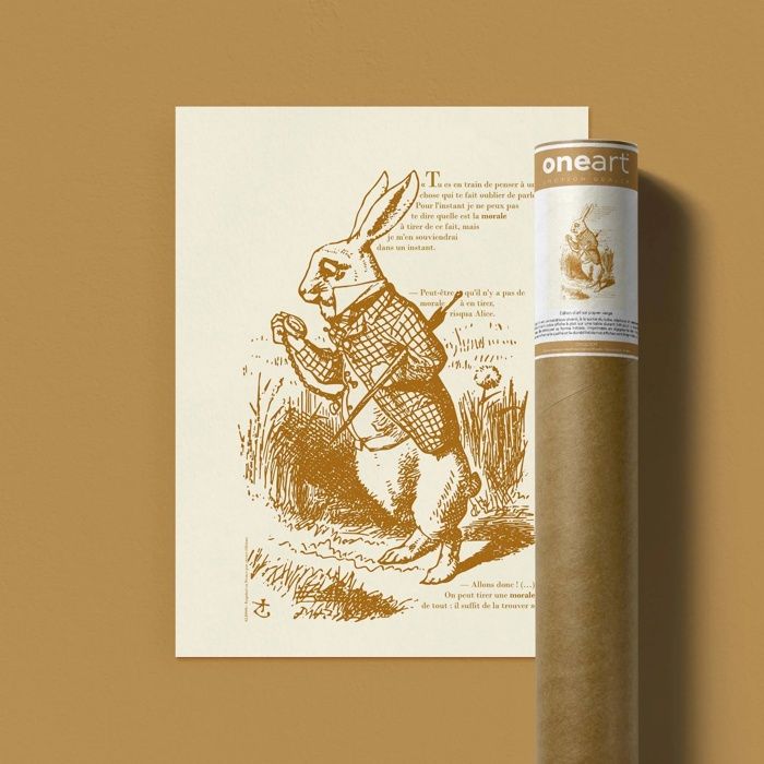 Alice au Pays des Merveilles - Le Lapin Blanc regarde sa montre - 50x70cm - Affiche / Poster Alice au Pays des Merveilles - Le Lapin Blanc regarde sa montre - 50x70cm - Affiche / Poster
