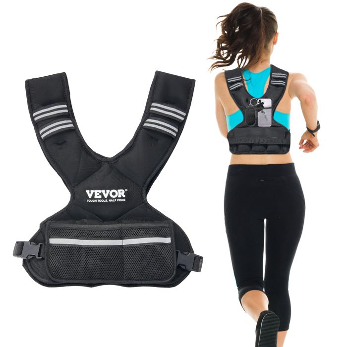 Gilet Lesté Réglable 5 à 9 1 kg-VEVOR-Équipement Dentraînement pour Musculation Course à Pied Jogging