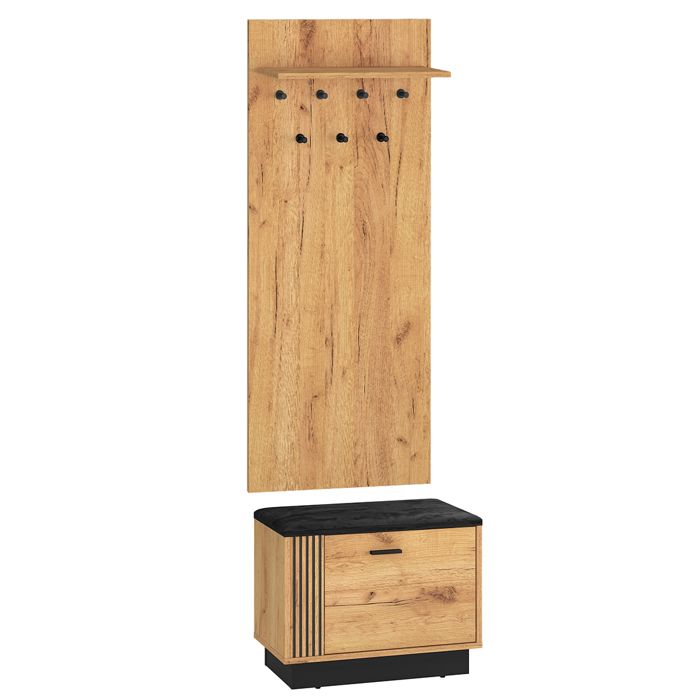 Meuble dentrée 1 porte Petits-meubles - Nilo - 60 x 34 x 49cm - Bois