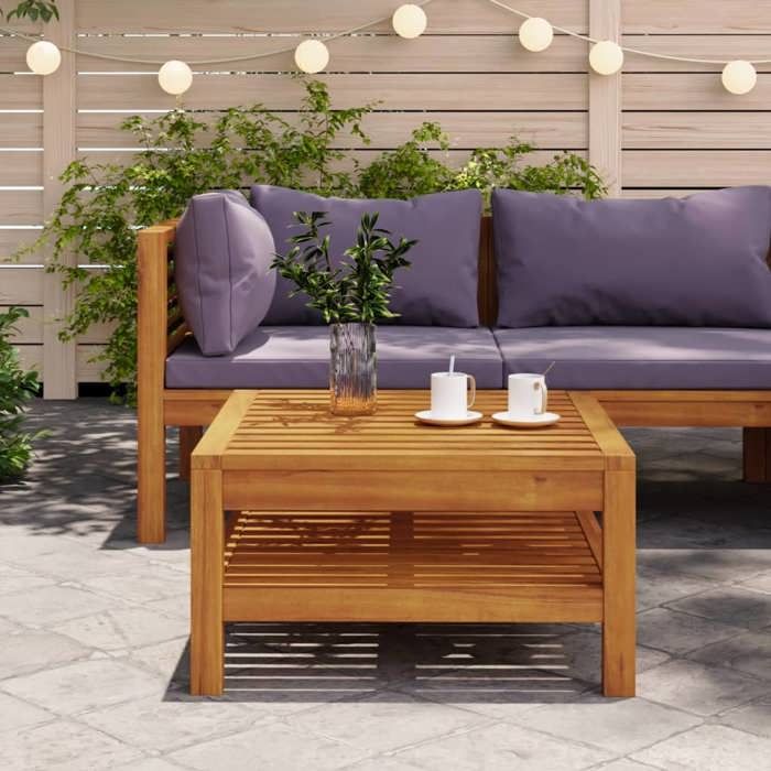 Table basse 65x65x35 cm Bois dacacia solide - Anti UV（4063638）