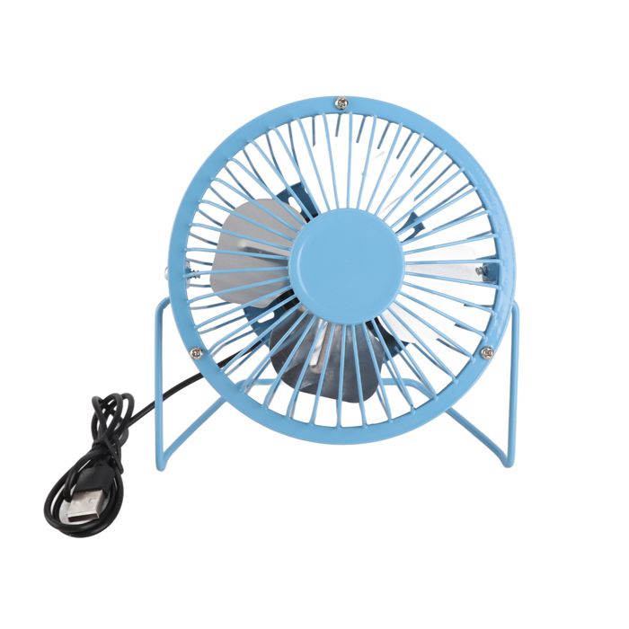 SURENHAP petit ventilateur de circulation dair 4 pouces mini ventilateur de bureau USB métallique electromenager ventilateur Bleu - Surenhap