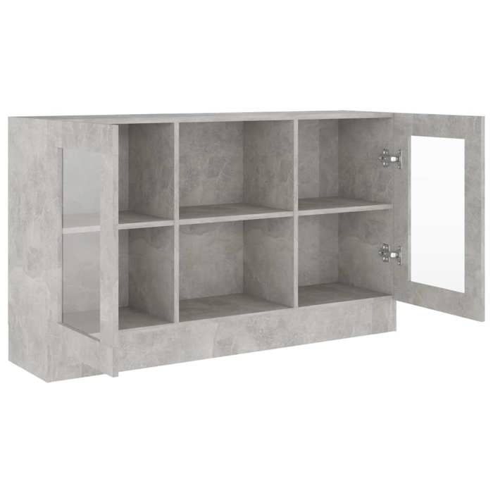 Promotion mai * Armoire à vitrine Gris béton 120x305x70 cm EU9376802790
