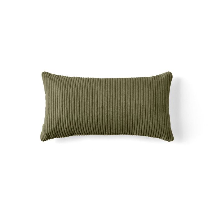 Colombine - coussin - en velours côtelé - 32x63 cm - Vert