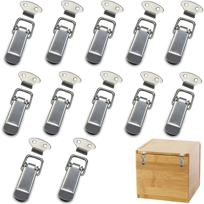 12pcs Verrou à plaquer-72 x 23 mm-Loquet de porte-Acier inoxydable 201-pour Boîtes et coffres、Boîtes à outils、Tiroirs et placards