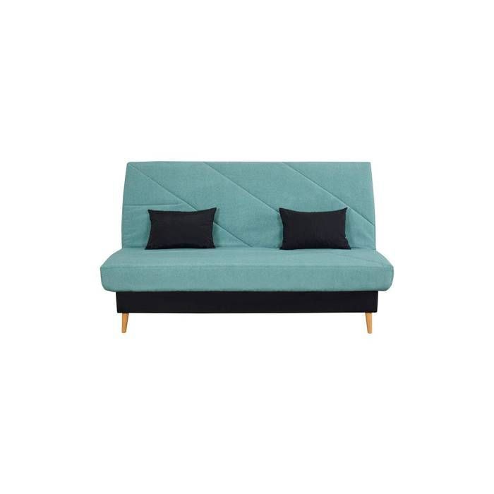 Banquette convertible Clic Clac ZEPHIR - RELAXIMA - Couchage 130x190 avec rangement intégré et matelas SIMMONS bleu Banquette convertible Clic Clac ZEPHIR - RELAXIMA - Couchage 130x190 avec rangement intégré et matelas SIMMONS bleu