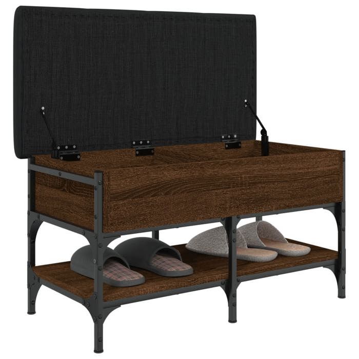MGH - TOP Banc de rangement à chaussures - Meuble de couloir - chêne marron 82x42x45 cm - bois dingénierie MM516