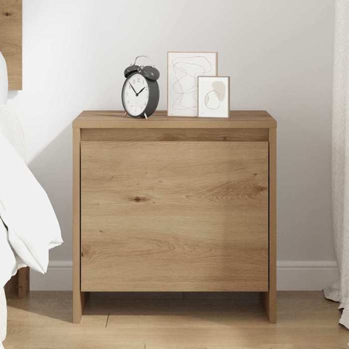 Table de chevet en bois - vidaXL - Chêne artisanal - 45x34x44 5 cm - Bois dingénierie - Durable - 60 kg max