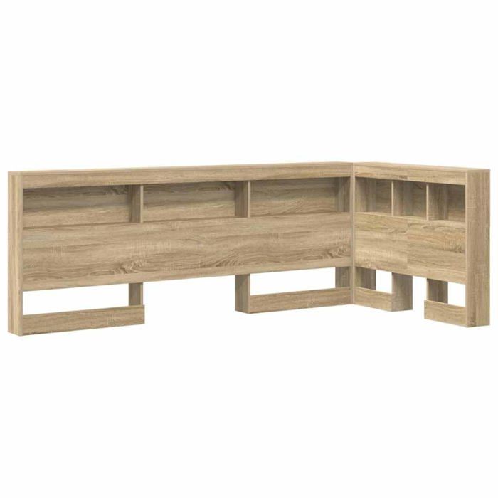 Tête de lit avec rangement - vidaXL - Chêne Sonoma - Bois dingénierie - 90x200 cm - 217 5x107 5x76 5 cm