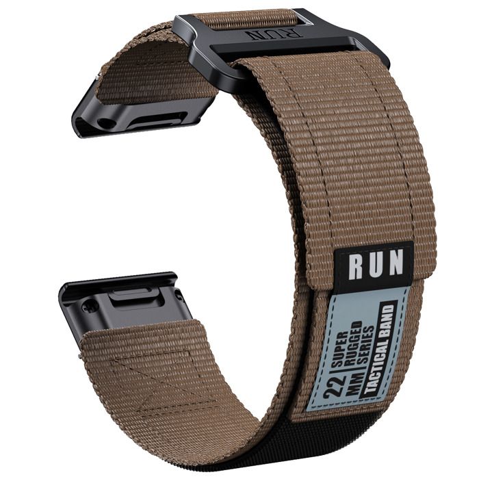 INF Bracelet Tissé en Nylon pour Garmin Fenix 8 Marron 22 mm