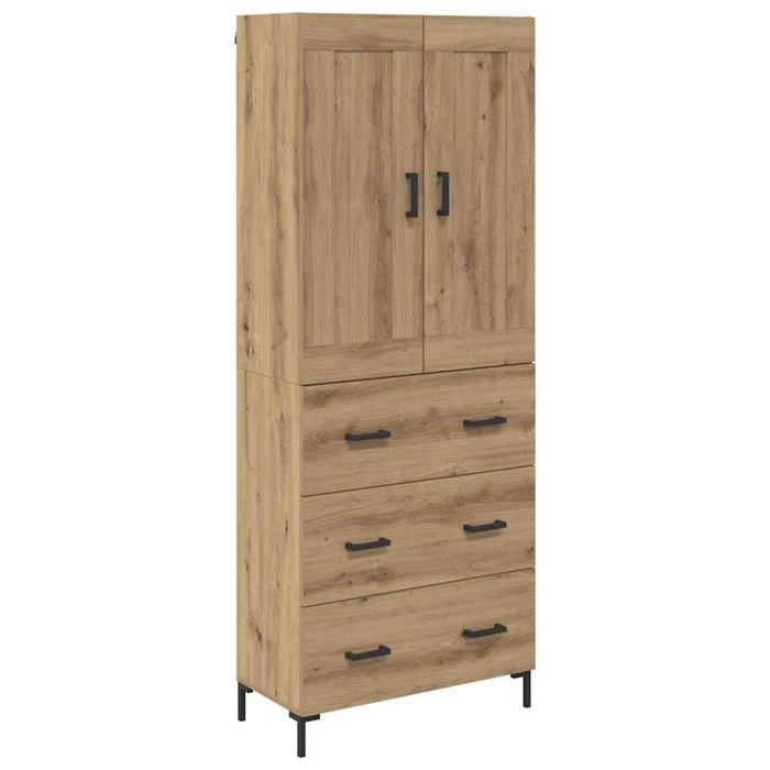 Buffet haut en bois - vidaXL - Chêne artisanal - 695 x 34 x 180 cm - Avec tiroir - Avec 2 portes - Bois dingénierie