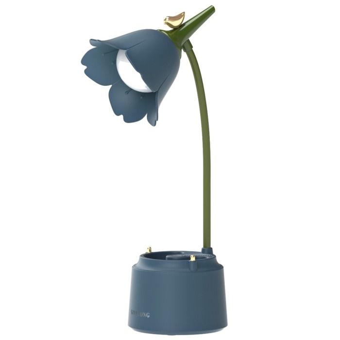Lampe de Bureau LED Tactile USB Sans Fil – 3 Modes de Couleur Intensité Réglable Pliable Enfants Fleur Oiseau-bleu