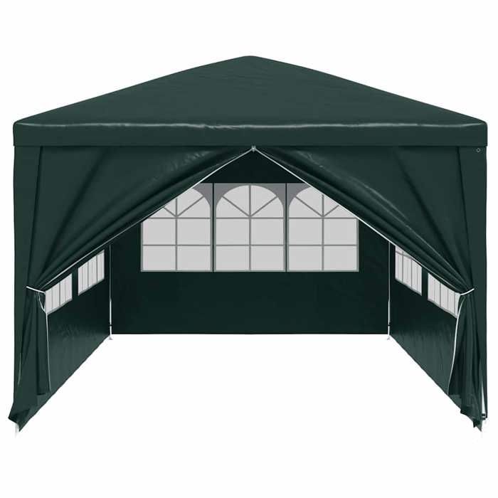 Tente de réception 3x6 m - MEUBLECHIC - Vert - 6x3x255 m - Résistant aux UV et à leau - Structure en acier inoxydable