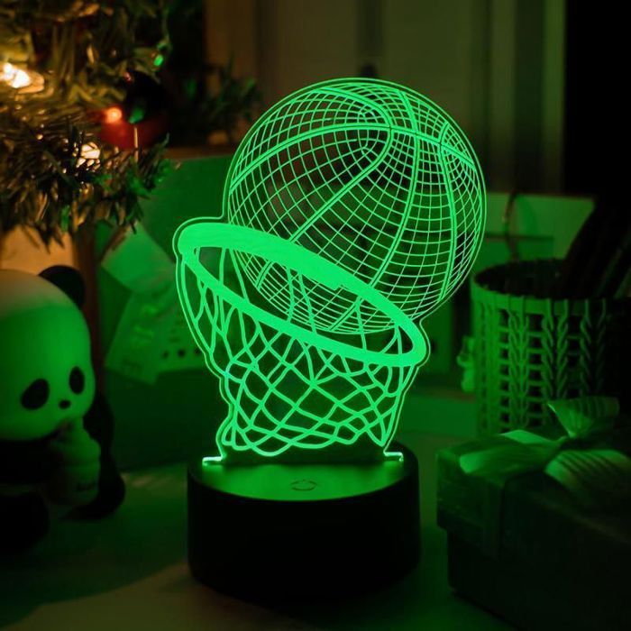 Lampe Basketball 3D Veilleuse Basketball 3D Veilleuse pour Enfants 16 Couleurs de Commutation Libre VEILLEUSE HORS PUERI REFLECTEUR