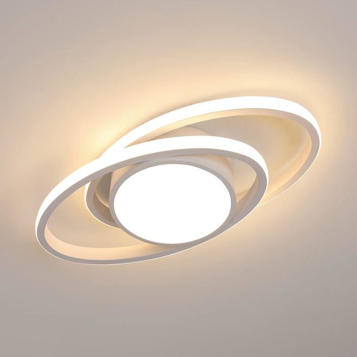 Plafonnier LED moderne - EVERWOL - 39W 4385Lm - Blanc chaud 3000K - Dimensions 39x6x30 cm - Économie dénergie 85%