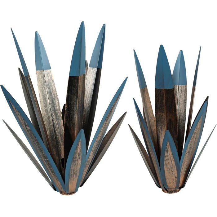 Lot de 2 plantes dagave en métal sculpture succulente avec LED à changement de couleur lampe solaire étanche pour jardin et .