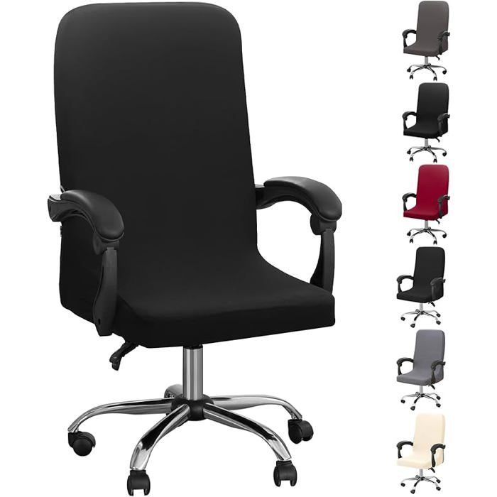 Housse de Chaise de Bureau XJYDNCG Housse Fauteuil Bureau avec accoudoirs extensible - L - noir