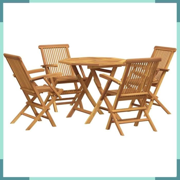 3059582 Salon de jardin 5 pcs Bois de teck massif