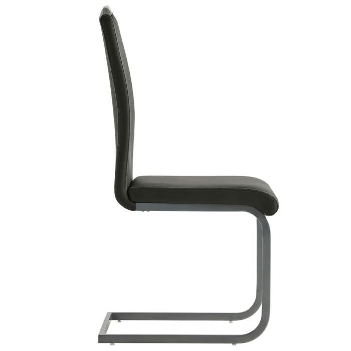 Confortable Chaises à manger cantilever (4 pcs) Applications larges 110 kg par siège gris similicuir__19216