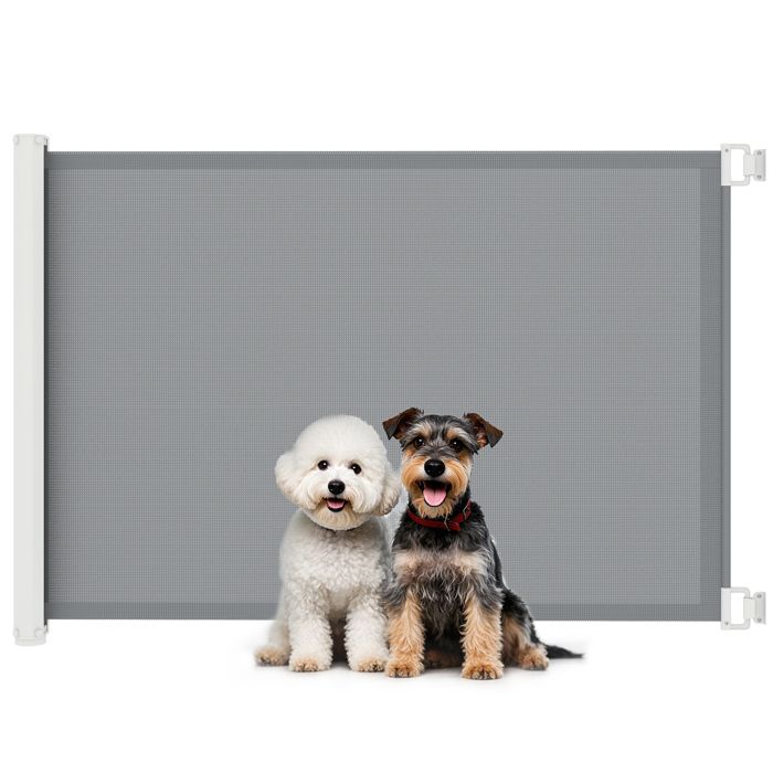 Barrière de sécurité barrière animaux rétractable automatique 115L x 083H m teslin métal gris
