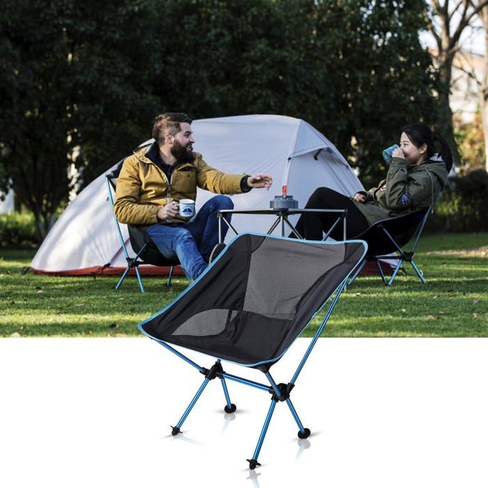 Chaise de Camping Pliante Portable Chaise de Pêche Compact Ultra-légère avec Sac de Transport pour Randonnée Max Charge 150 kg