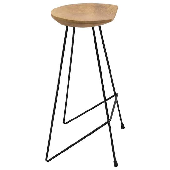 Tabourets de bar 2 pcs Bois de teck massif_2 ans garantie_42298