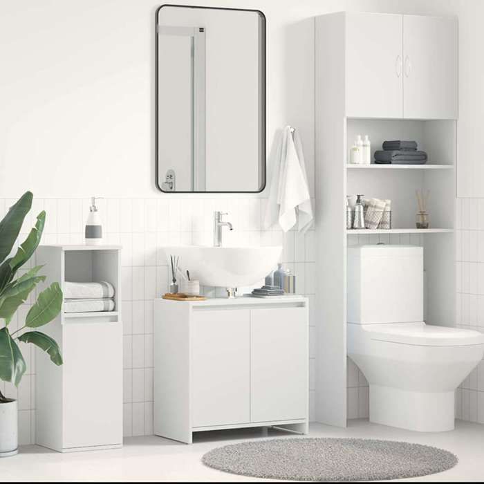 vidaXL Armoire de salle de bain Blanc 60x33x61 cm Bois dingénierie poids:14.7 kg 434