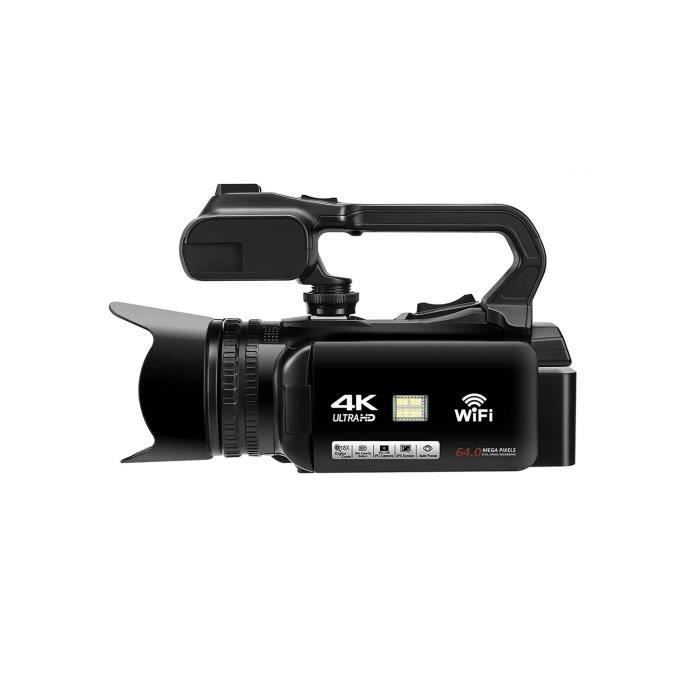 Caméra vidéo 4K Caméra vidéo 4K-Caméscope 4K Ultra HD 64MP, pour diffusion en direct sur YouTube, Zoom numéri