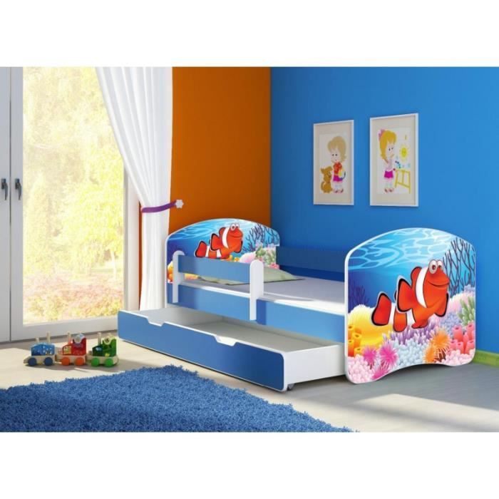 Lit Enfant 140x70 Matelas Et Tiroir Nemo Cdiscount Maison