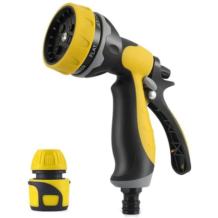 Pistolet D'Arrosage 6 Fonctions Avec Tuyau Flexible - Grip Antidérapant Et Buse Multi Jets