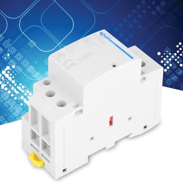 Contacteur Manuel éclairage Contacteur Modulaire Domestique De Type Rail DIN 2P 16A 20A 25A 2NC 2NO 1NO1NC 50/60Hz Contacteur CA Automatique 1Pcs(2P 25A 2NC 220V Interrupteur Automatique éclairage