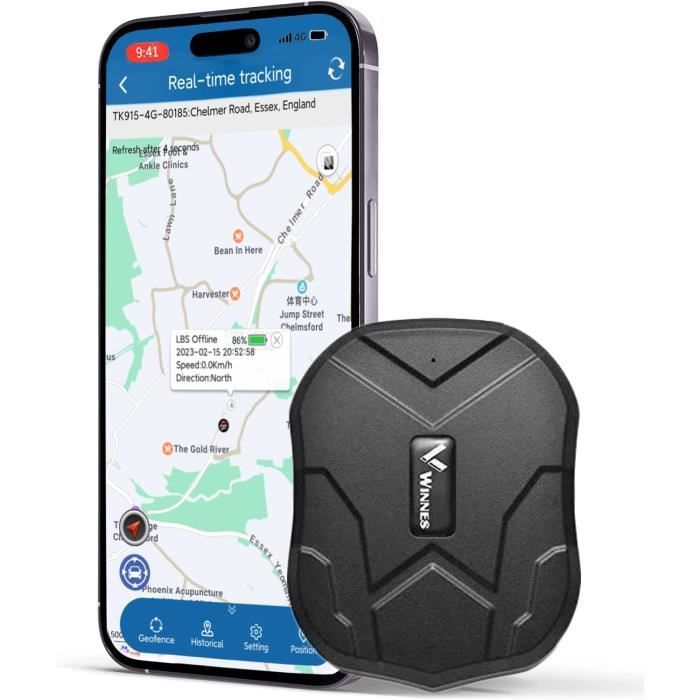 Zeerkeer Traceur GPS avec Micro Surveillance en Temps Réel Anti-pers/ Anti-vol, Suivi Voiture Un Dispositif Puissant sans Appareil pour Voiture/ Moto /90 Jours Veille Tk905-5000mah