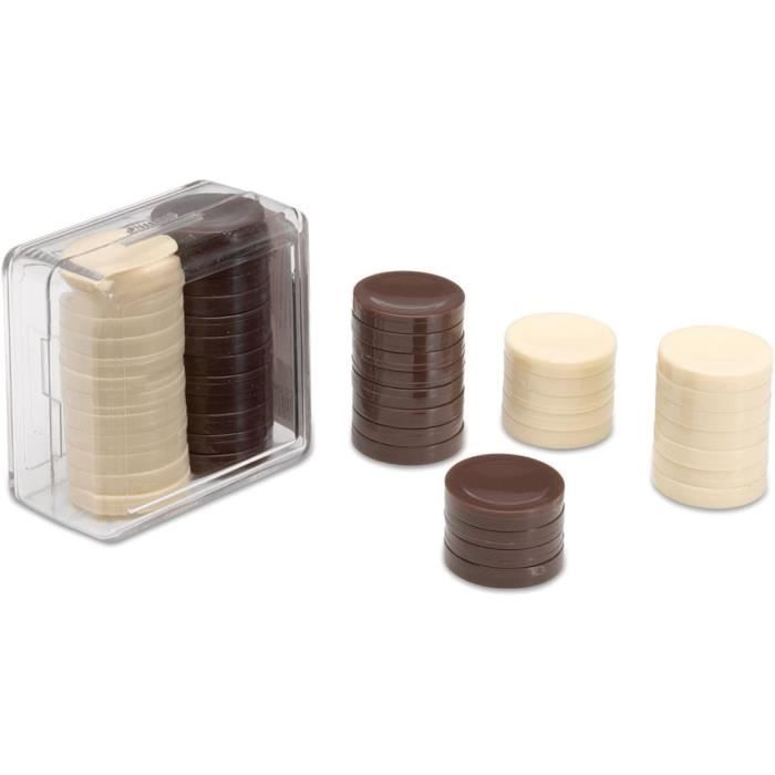 Philos Go Stone Set - 10 Black & White Plastic Game Stones (Approx. 22mm Diameter) - View #10