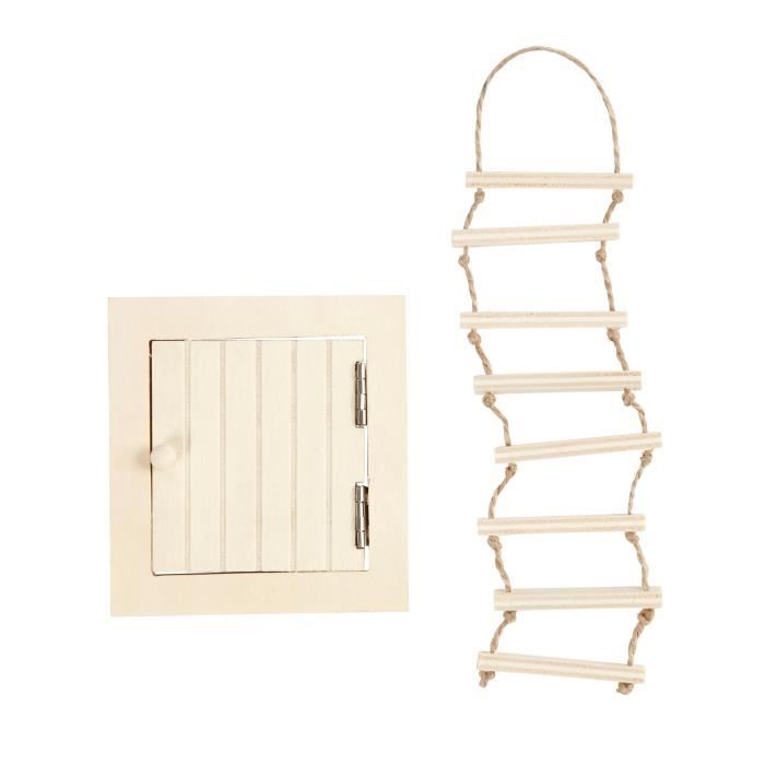 2 échelles De Corde Miniature En Bois Et Chanvre 10x70 Cm - Décoration Lutin De Noël, Maison De Poupée, Jardin Féerique - 4