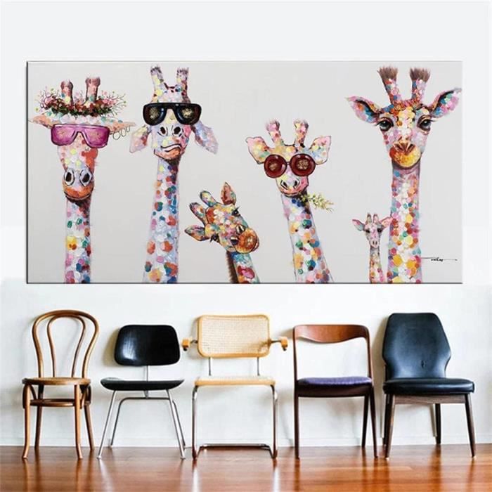 Broderie diamant Girafe et girafon