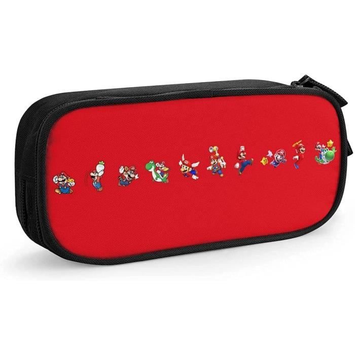 Trousse Scolaire Mario - Grande Capacité Avec 2 Compartiments - Sac à Crayons Anime Pour Garçons Et Filles